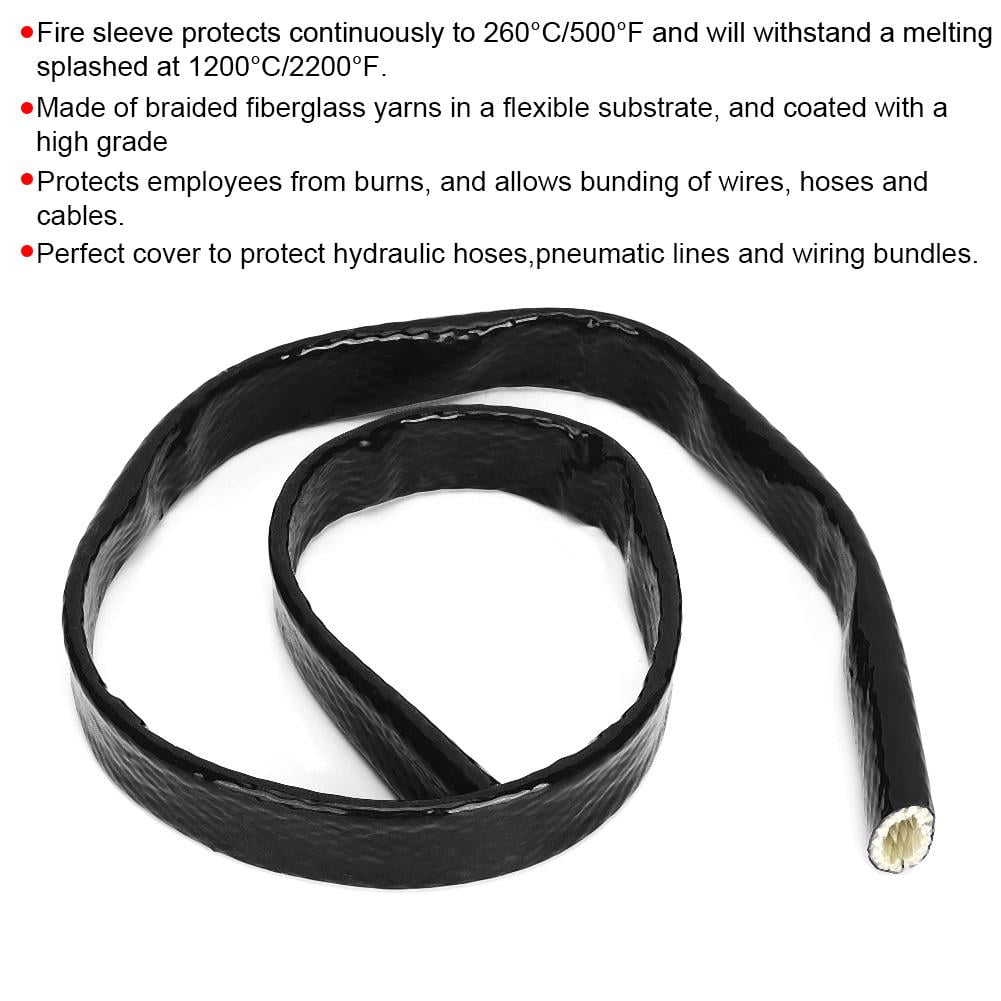 3/4 ID 5 Feet 3/4 ID Silicone Coated Fiberglass Heat Shielded Fire Sleeve for Hose Lines & Electrical Wiring 