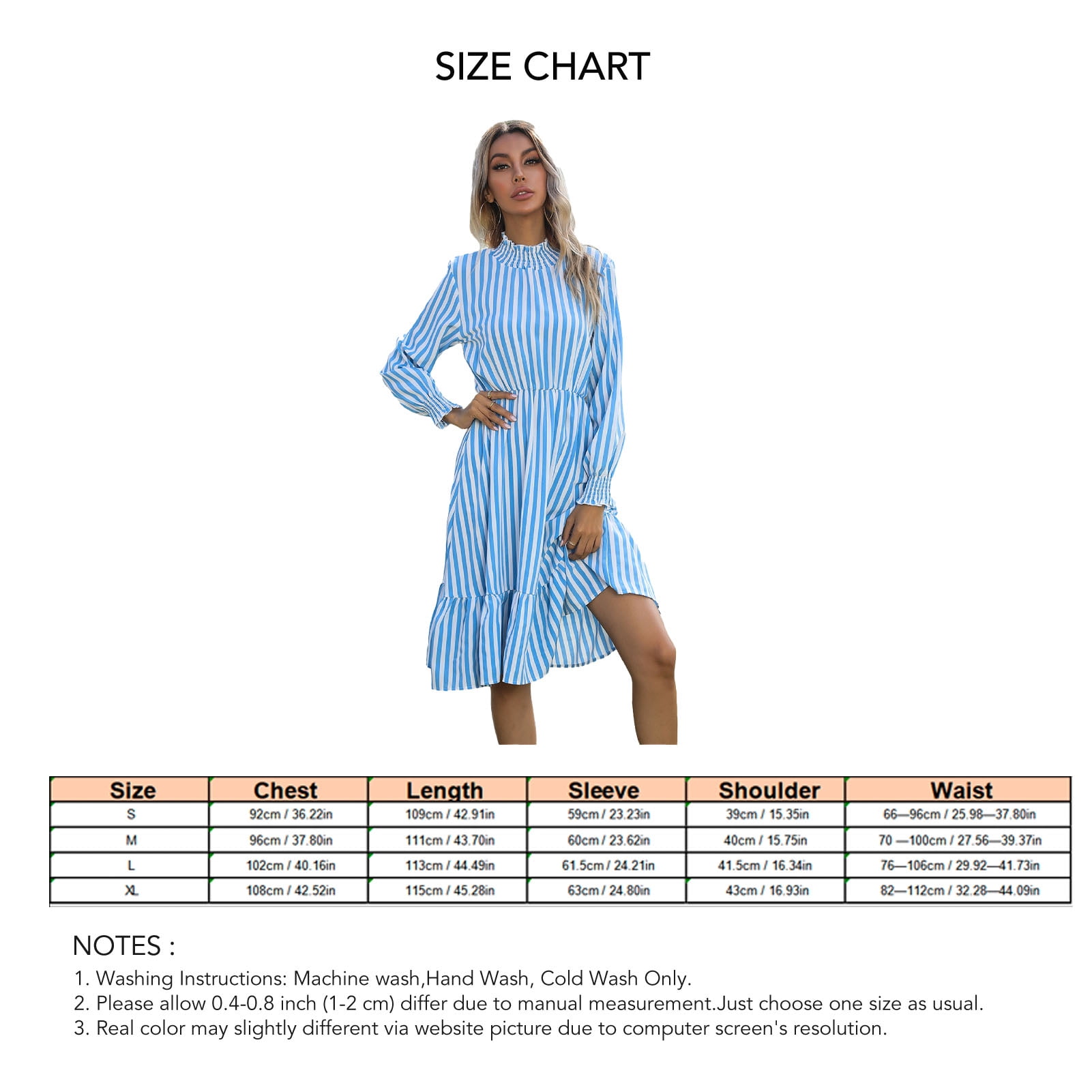 Blue vertical striped dress online