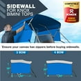 thumbnail image 2 of KNOX 3 Bow Bimini Top Sidewalls for KNOX Bimini Tops for Boats, 600D Solid Canvas Side Blocks with Adjustable Straps, Stainless Steel Mounting Hardware, 60"L x 26"H, Pacific Blue, 2 of 6