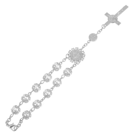 PAMINGONO Blessing Car Pendant Car Rosary Pendant Gold Simulated Pearl 1Pack