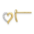 thumbnail image 3 of 14K Yellow Gold Diamond Heart Earrings (0.06Ct), 3 of 4