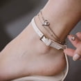 thumbnail image 5 of SERASAR 925 Sterling Silver Anklet "Heart" with 18k Gold Plating, Silver, Including Gift box, 5 of 5