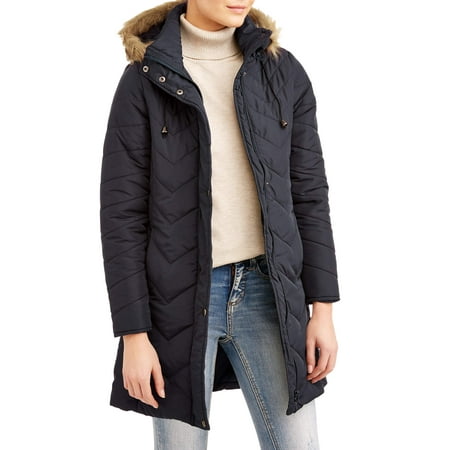 Women's Long Parka w/ Faux Fur Trim Hood (Best Puffer Jacket Women's)