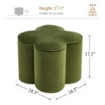 thumbnail image 4 of Zesthouse 18.5″ Velvet Fabric Ottoman, Modern Ottoman Coffee Table for Living Room, Flower Shaped Foot Stools, Upholstered Footrest Stool for Couch, Olive Green, 4 of 10