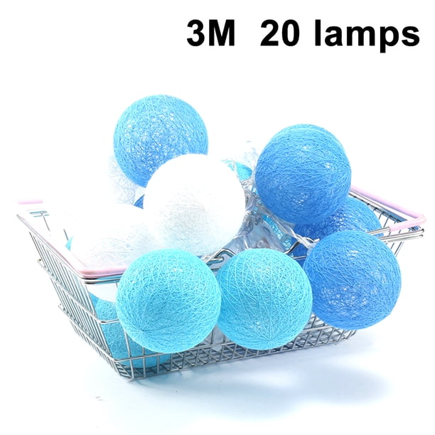 Autorización:Bola de algodón luces de hadas LED con pilas luz de hadas para decoración de luz nocturna interior como Navidad, boda, fiesta, habitación, cortina Adepaton 2034544-5