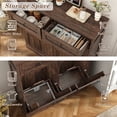 thumbnail image 2 of Blotout Double Tilt Trash Cabinet with 2 Hidden Drawers, Kitchen Hidden Trash Can with Flip Cover,Suitable for Kitchen, House, Apartment, Dormitory, Laundry Room, 2 of 8