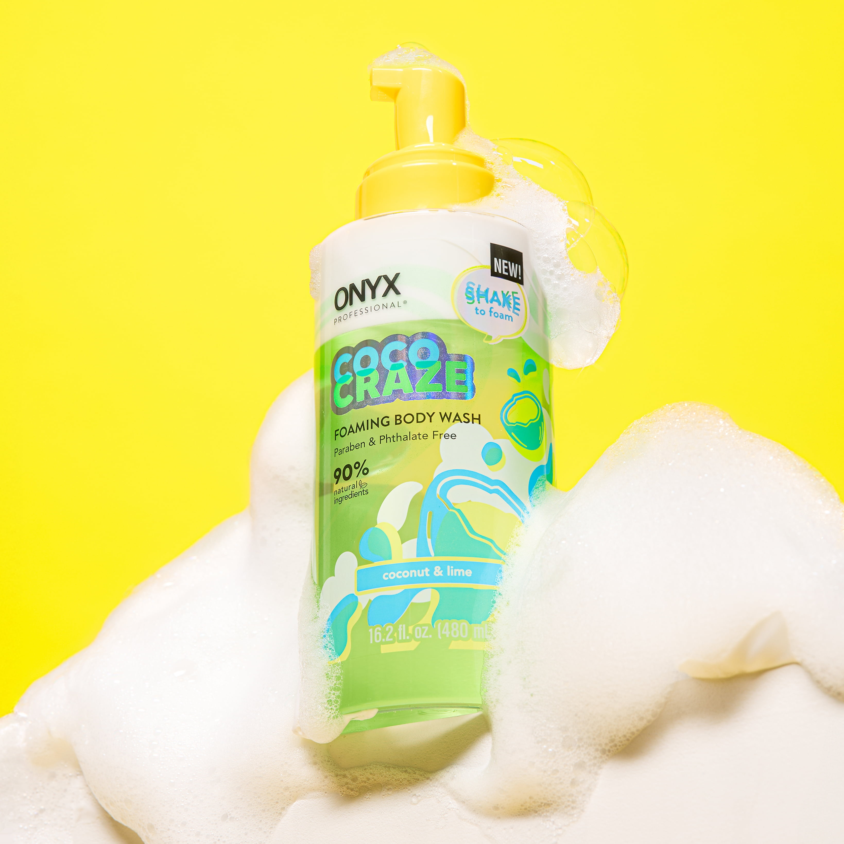 ONYX Professional Foaming & Hydrating Body Wash Shake, Coconut Craze, 16.2 fl oz