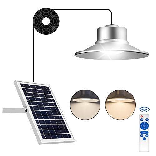 T Sunus Solar Pendant Light 3 Colors Solar Shed Light With Remote Control 16 4ft Cord Adjustable Large Solar Panel Ip65 Waterproof Solar Barn White Lights For Garden Gazebo Patio Yard Balcon Walmart Com