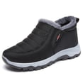 thumbnail image 1 of Botas de nieve de tobillo de invierno para mujer, botines de senderismo gruesos, zapatos cómodos sin cordones, 1 of 9