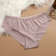 thumbnail image 2 of Diufon Womens Underpant Solid Color Half Coverage Soft Brief Elastic Bow Waist Panties, 2 of 3
