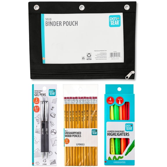 Pen + Gear Black Binder Pouch Bundle