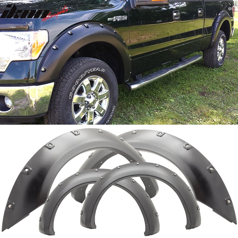 Fits 0914 Ford F150 Pickup Boss Pocket Rivet Fender Flares Set 4PCS