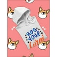 thumbnail image 3 of Hug Your Corgi Calligraphy Hoodie Women -Image by Shutterstock, Female Small, 3 of 4