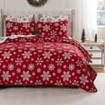 thumbnail image 2 of Greenland Home Fashions Novelty Holiday Snowflakes Reversible Coverlet Set, 3-Piece King, 2 of 7