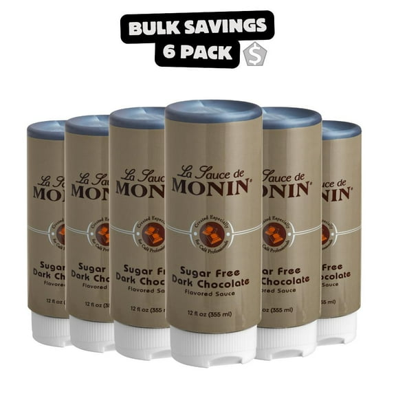 Monin Sugar-Free Dark Chocolate Flavoring Sauce 12 fl. oz. - 6/Case