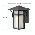 thumbnail image 5 of 1 Light Medium Outdoor Wall Lantern in Transitional-Craftsman-Coastal Style 9 inches Wide By 13.5 inches High-Satin Black Finish-Incandescent Lamping, 5 of 8