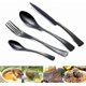 thumbnail image 2 of Stainless Steel Cutlery Set Knife Fork Spoon Tablewareblack 4pcs, 2 of 5