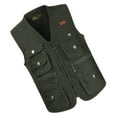 thumbnail image 3 of Chaleco Cargo zhang ming Multi Bolsillos Algodón Puro Suavizante Cremallera Verde XL, 3 of 5