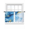 thumbnail image 7 of Blue Purple Marble Sheer Curtains 54 Inch Length 2 Panels Set, Aesthetics Modern Abstract Ombre Voile Window Treatment Rod Pocket Short Kitchen Curtains Drapes for Bedroom 52"x54"x2, 7 of 7