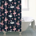 thumbnail image 4 of Dark Blue Ballerina Swan Pattern Shower Curtain 72"x72" ,Bathroom Decorative Shower Curtains Set with 12 Hooks,Modern Waterproof Washable Shower Curtain, 4 of 6