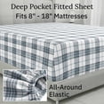 thumbnail image 5 of California Design Den Yarn Dyed Flannel Bed Sheets King Size Set - Triple-Brushed 100% Cotton, Deep Pockets, Made in Portugal - Blue Plaid, 5 of 8