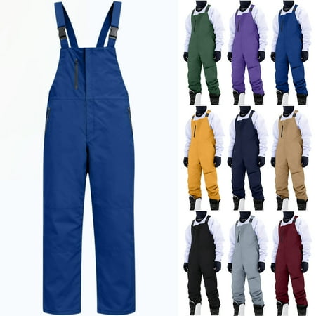Men Snow Ski Snowpants Men's Waterproof Windproof Insulated Snow Ski Bib Overalls, Thermal Winter Snowpants for Skiing, Snowboarding, Camping and Outdoor Activities