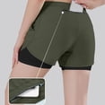 thumbnail image 6 of SOFTCCLO Running Shorts for Women Cycling Athletic Shorts Lined Loose Breathable Running Womens Shorts Army Green L, 6 of 6