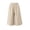 Khaki, variant on Women's Button Split Hem Capri Pants, Elastic Waist Casual Summer Capris, Black, XL