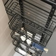 thumbnail image 4 of 4-Tier Over The Door Organizer - Metal Hanging Spice Rack & Pantry Shelves - No-Tool Storage Basket for Kitchen, Bathroom, Laundry (Fits Standard Doors, Black/White), 4 of 6