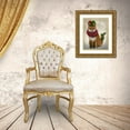 thumbnail image 3 of Fab Funky 12x14 Gold Ornate Wood Framed with Double Matting Museum Art Print Titled - Christmas Holly and Ivy Fox, 3 of 4