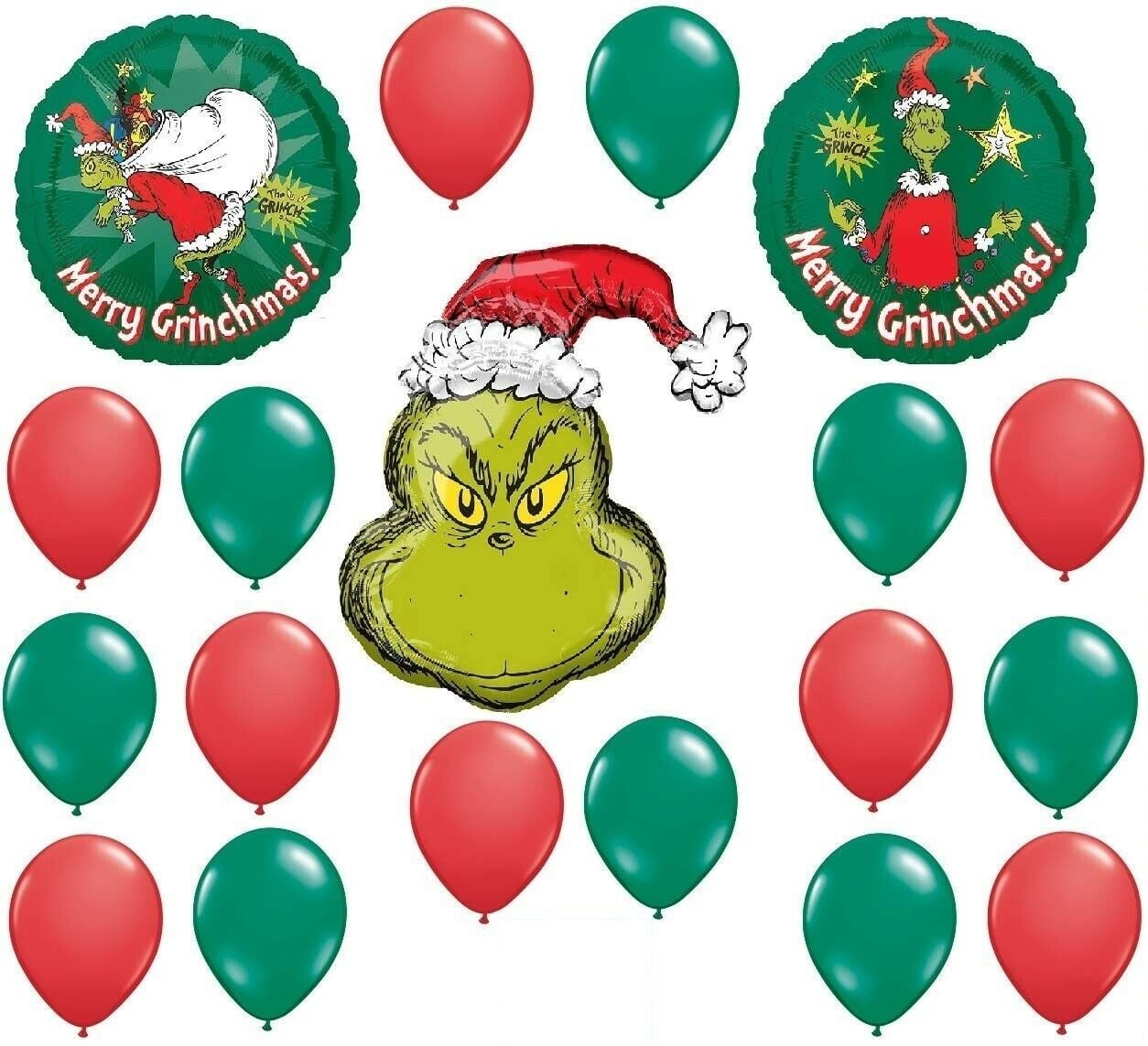 Frosset skøn skruenøgle 19 Piece Dr Seuss Cat in The Hat Grinch Christmas Party Balloon Bundle -  Walmart.com