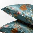 thumbnail image 3 of Sweet Jojo Designs Boho Floral Wildflower Blue and Orange Girl Decorative Satin Pillowcases, 3 of 6