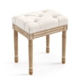 thumbnail image 7 of Dycanpo 16" Vintage Vanity Stool, Button Tufted Upholstered, Solid Wood Legs, Beige, 7 of 7