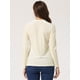 thumbnail image 4 of Allegra K Blusa casual de terciopelo de manga larga con cuello redondo para mujer Albaricoque M, 4 of 5
