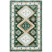 SAFAVIEH Aspen Dedrick Southwestern Wool Area Rug, Green/Ivory, 3' x 5'