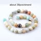 thumbnail image 2 of 76 cuentas de amazonita natural de 10 mm, cuentas energéticas redondas sueltas de piedras preciosas para pulseras, collares y joyas., 2 of 7