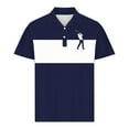 thumbnail image 4 of LMOIPLI Mens Casual Golf Shirts Long Sleeve Button Down Striped Collared Shirt Fall Printed Workout Sports T-Shirt Clothes Navy XL, 4 of 5