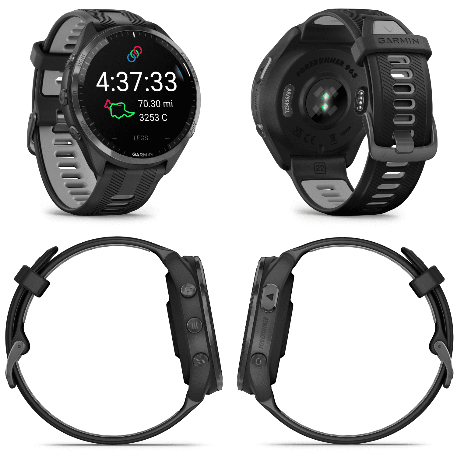 Garmin Forerunner 965 Premium GPS Running and Triathlon Smartwatch 1.850 in  con pantalla táctil AMOLED, bisel de titanio con banda de silicona