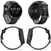 Garmin Forerunner 965 Premium GPS Running and Triathlon Smartwatch with AMOLED Touchscreen Display, Carbon Gray DLC Titanium Bezel with Black Silicone Band with Wearable4U Power bank Bundle