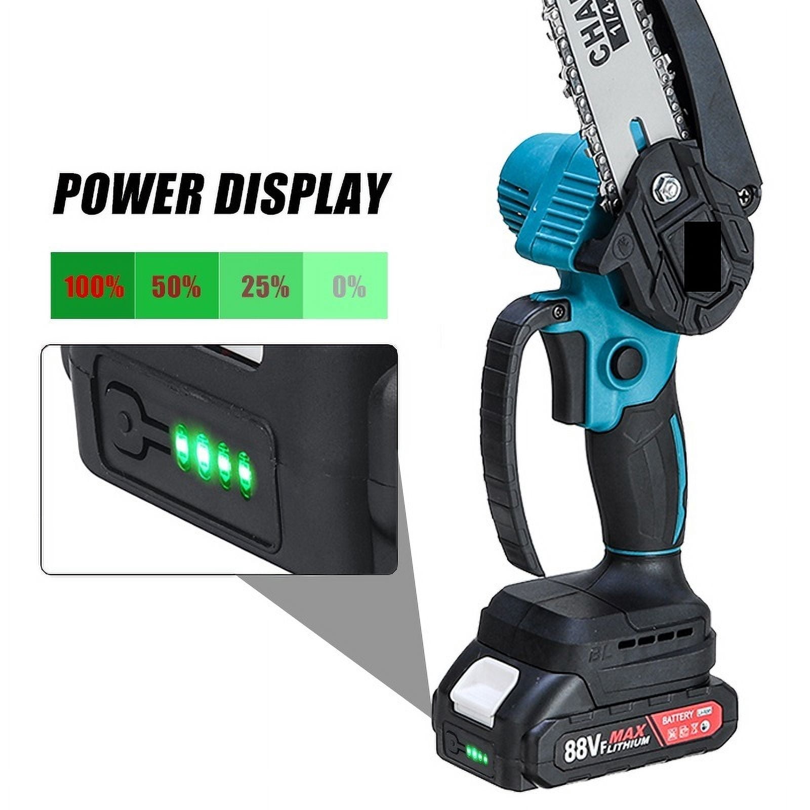 8 Inch Brushless Electric Chain Saw Mini Handheld Pruning Saw Woodworking Electric Chainsaw Cutting Tool for 18V Battery