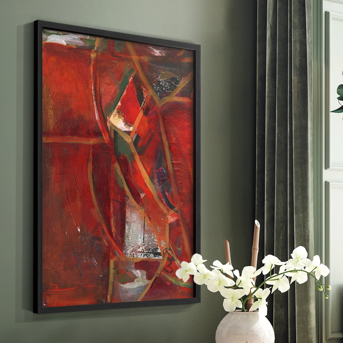 City Life II Framed Print in Black Solid Wood Framed Print No Nail Hanging