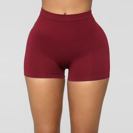 

nsendm Solid Womens Elastic High Waist Leggings Tight Sports Shorts Yoga Short Pants Maternity Yoga Pants for Women Tall Pants XX-Large