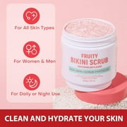 Mooyam Bikini Area Exfoliating Body Scrub, Skin Moisturizing, Smoothing, Even Skin Tone Brightening Body Scrub for Bikini Underarm Area 7.05oz