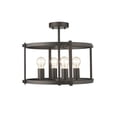 thumbnail image 1 of Ironclad Farmhouse 4 Light Rubbed Bronze Convertible Semi-Flush Ceiling Fixture - 17.5 in., 1 of 1