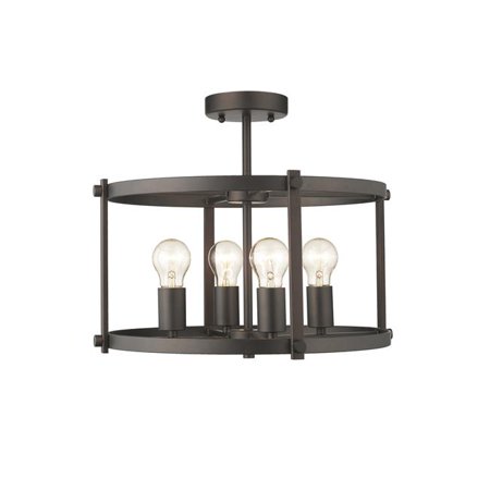 

Ironclad Farmhouse 4 Light Rubbed Bronze Convertible Semi-Flush Ceiling Fixture - 17.5 in.