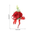 thumbnail image 2 of Uxcell Pulsera de Muñeca de Flor Artificial Paquete de 1 Rosa para Novia y Novio Decorativa 10x12cm Roja, 2 of 5