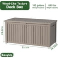 thumbnail image 6 of EasyUp 180 Gallon Resin Deck Box, Lockable Patio Outdoor Storage Box for Furniture, Garden Tools and Tools Storage, Waterproof Outside Storage Boxes, 6 of 8