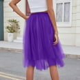 thumbnail image 6 of BRDFRL Women A-Line Tulle Skirt Tutu Knee Length Dark Purple XL, 6 of 8