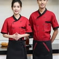 thumbnail image 4 of Fashionable Chefs Apparel Unisex Short Sleeve Chef Basical Chef Summer Uniform XL (Wine Red), 4 of 8