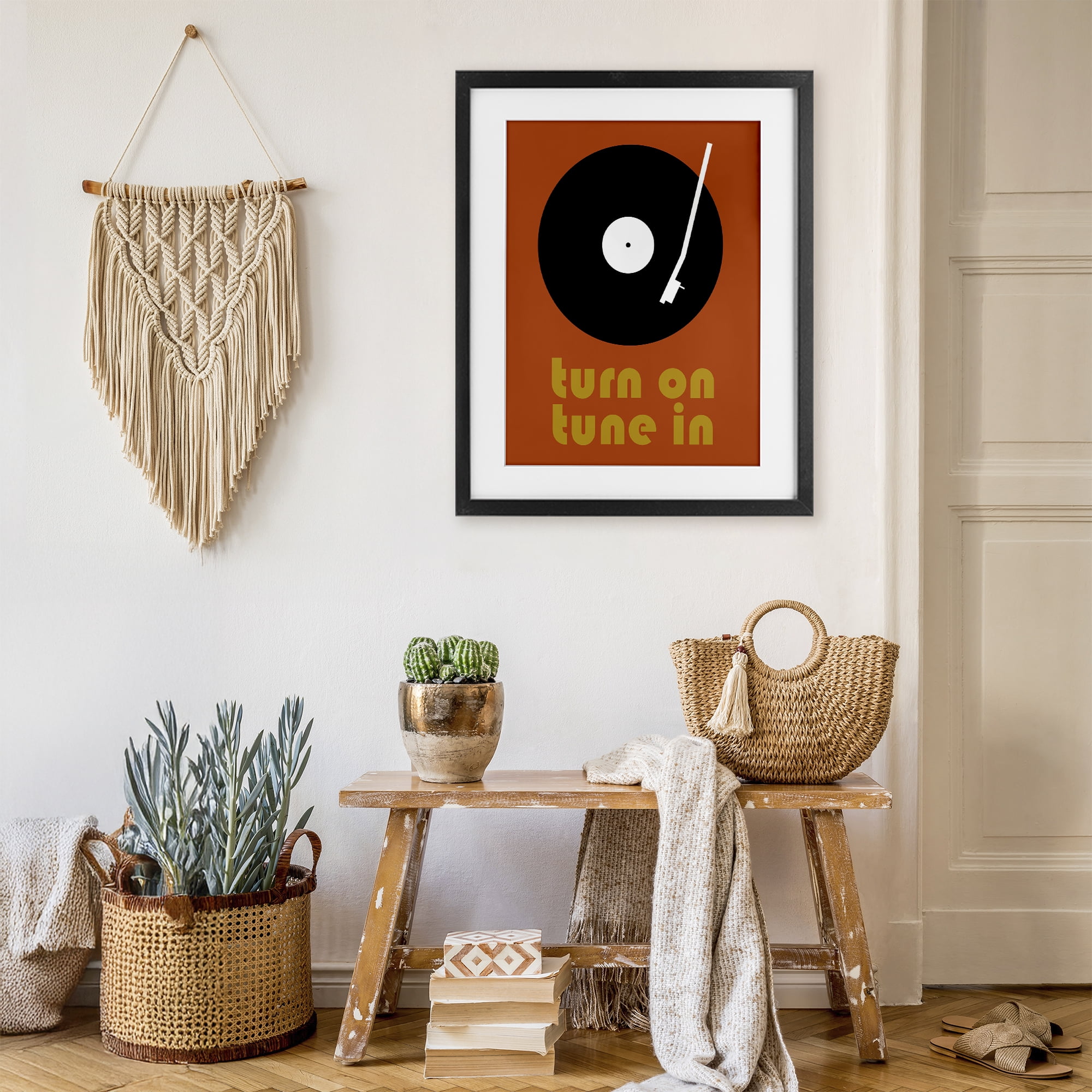 Stupell Industries Turn On Tune In Black Framed Print Under Glass, design by Tom Quartermaine